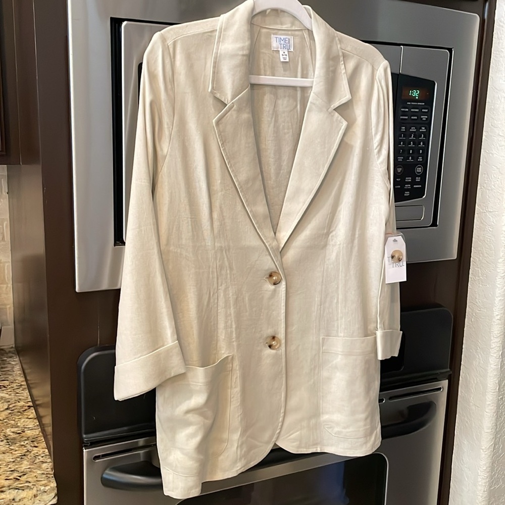 NWT Time and Tru Linen Blend Blazer